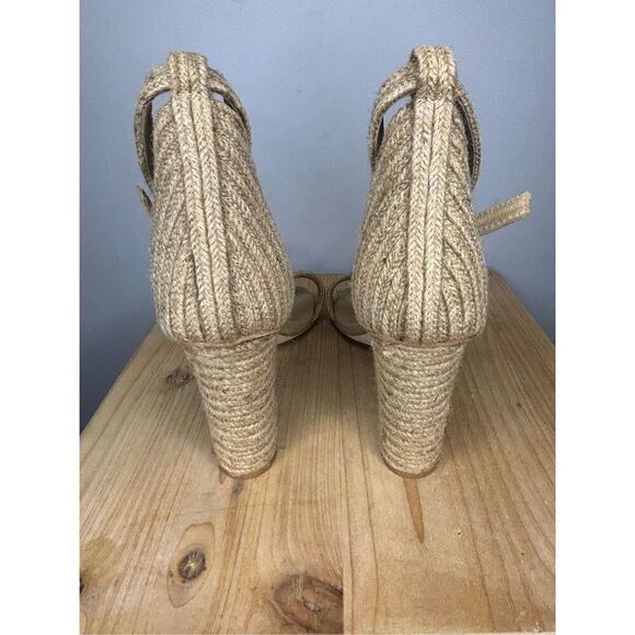 Jeffrey Campbell Women’s Rowboat Round Toe Block Heel Sandal Tan Sz 8.5 - Picture 4 of 6